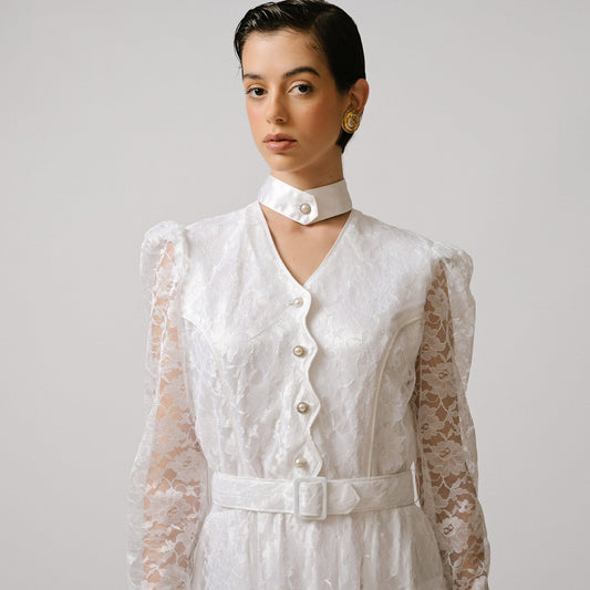 VIN-WED-23022 Vintage νυφικό φόρεμα 90' s λευκό S-M