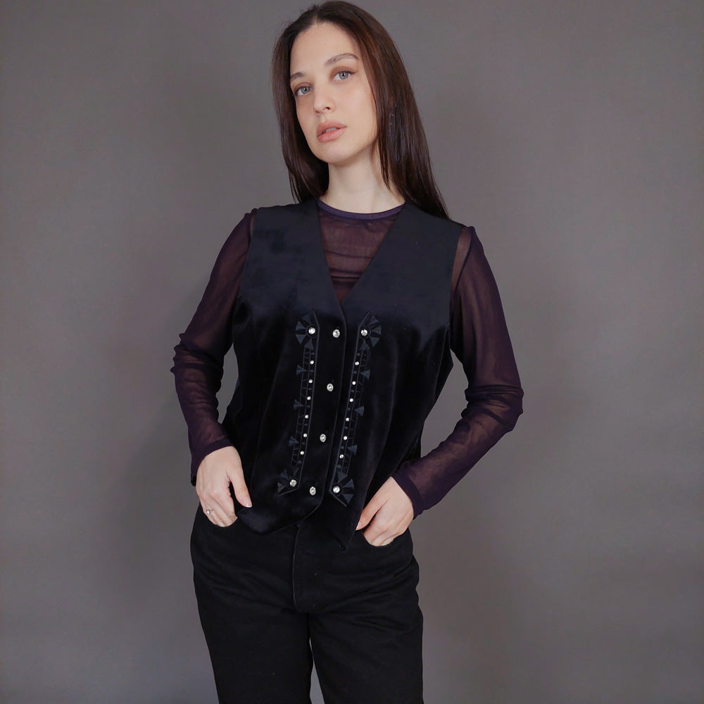 VIN-OUTW-32914  Vintage γιλέκο βελουτέ boho style M