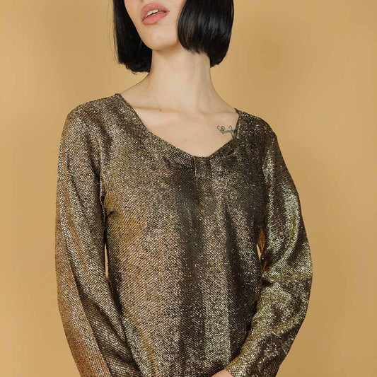 VIN-BLO-25869 Vintage μπλούζα λούρεξ L