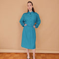 VIN-DR-34570 Vintage φόρεμα πετρόλ Betty Barclay L-XL