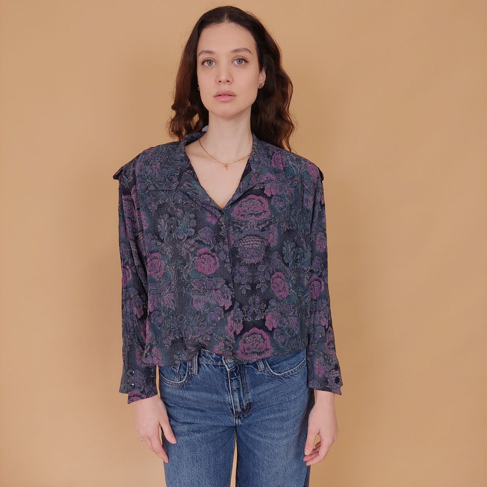 VIN-BLO-34514 Vintage πουκάμισο floral L