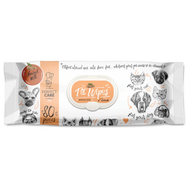 Perfect Care Pet Wipes - Υγρά Μαντηλάκια 80τμχ - ALMOND