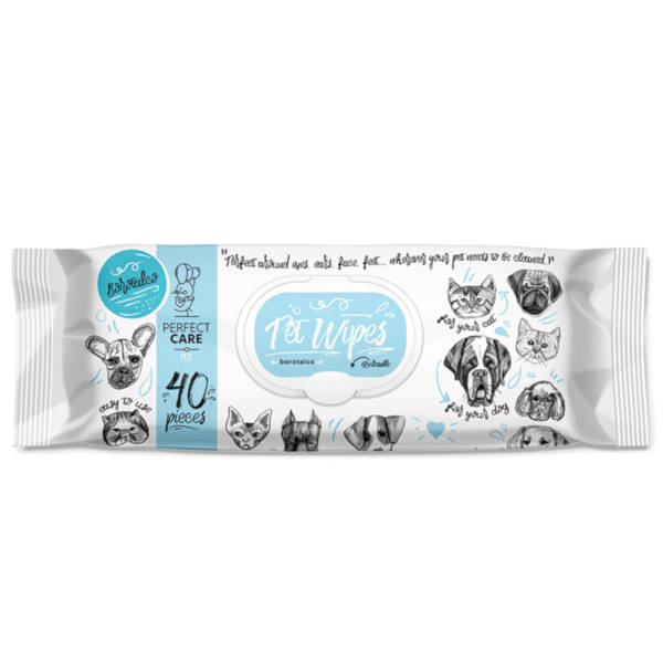 Perfect Care Pet Wipes Borotalco - Υγρά Μαντηλάκια 50τμχ