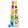 Woody Toys Ξύλινοι Κύβοι Ταξινόμησης με Ζωάκια από Ξύλο