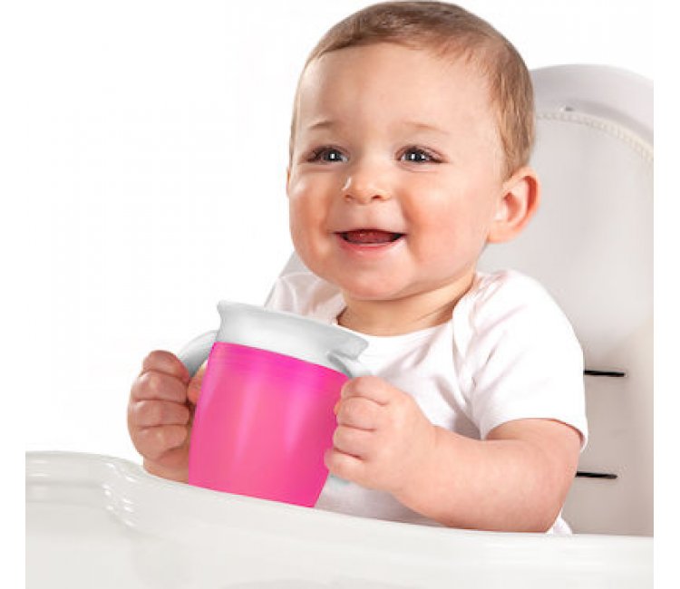 Munchkin εκπαιδευτικό κύπελλο Miracle 360° Trainer Cup 207ml ροζ 12272