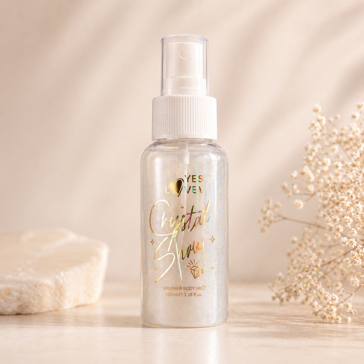 Yes Love Crystal Shiny Body Spray Λευκό - Pearl shimmer