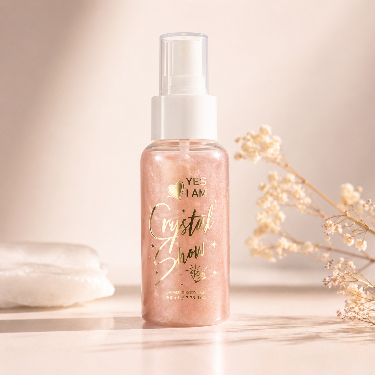 Yes Love Crystal Shiny Body Spray Χρυσό - Gold shimmer