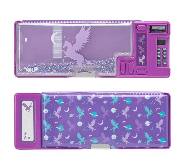 Yolo Retro Κασετίνα Πλαστική Με Κομπιουτεράκι Purple Pegasus 10145