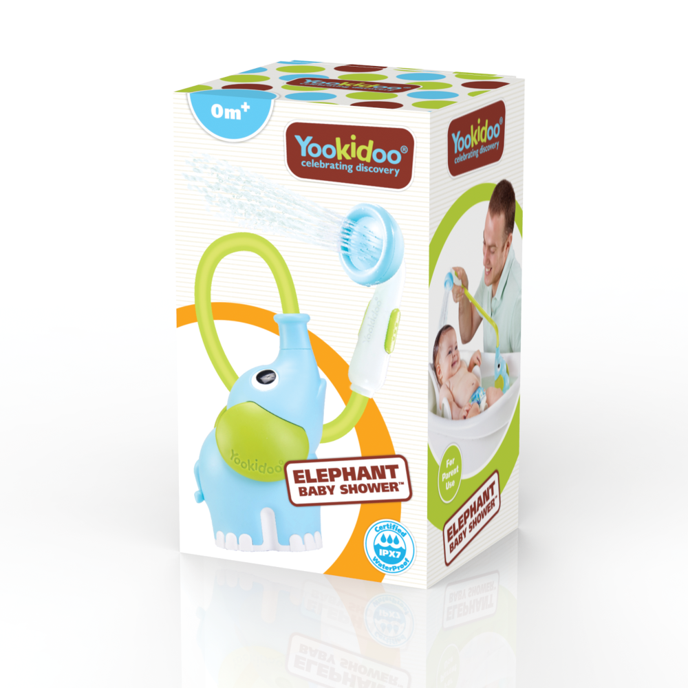 Yookidoo Elephan Baby Shower - Blue/Green  YKD-40210