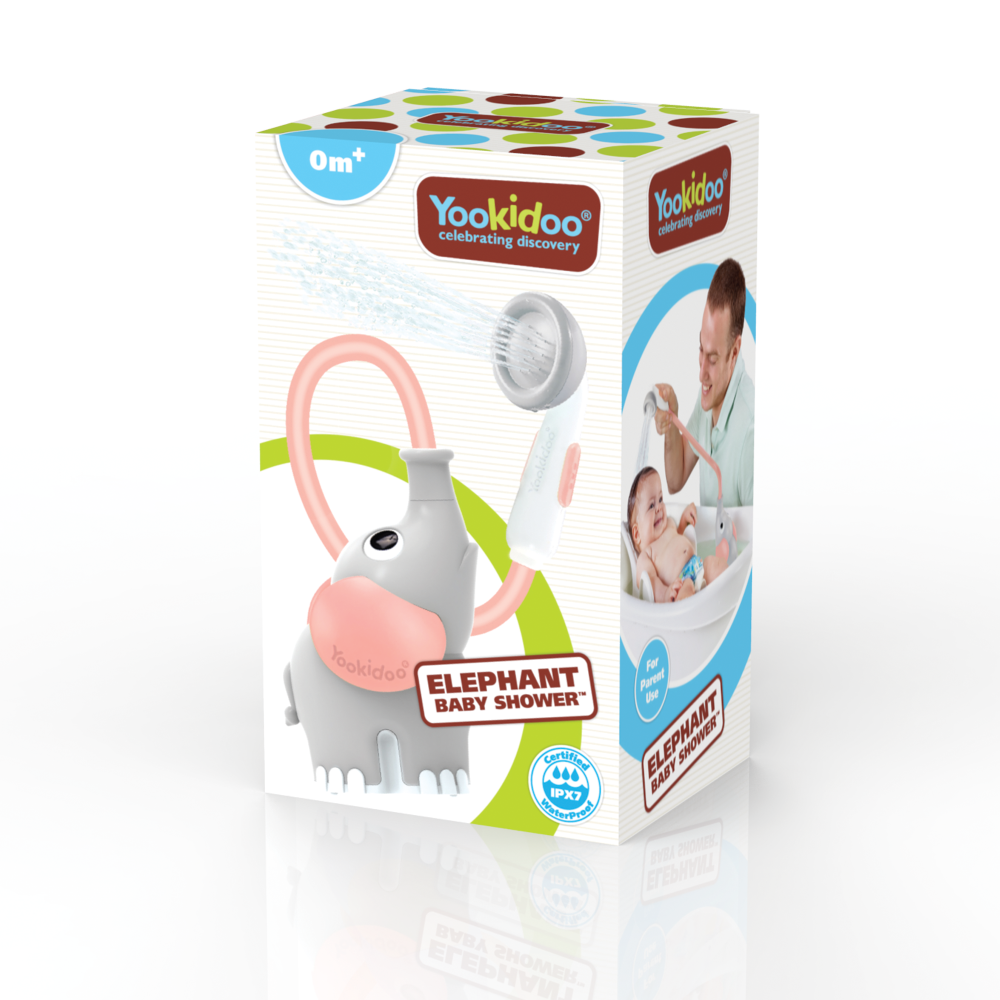 Yookidoo Elephan Baby Shower - Grey/Pink  YKD-40213