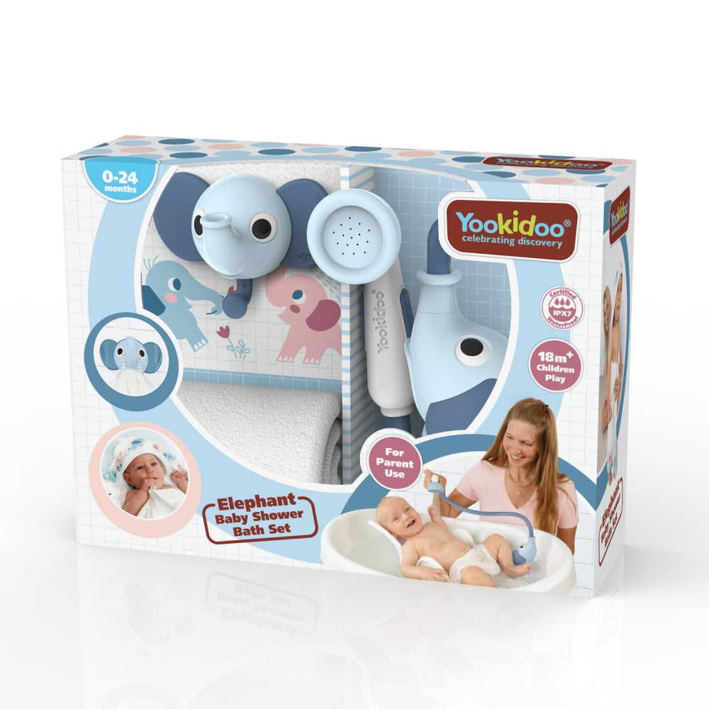 Yookidoo Elephant Baby Shower Bath Set - Blue YKD-40229