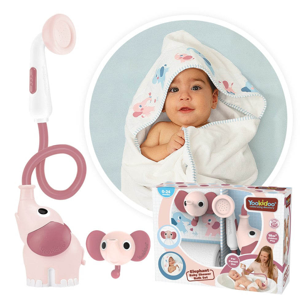 Yookidoo Elephant Baby Shower Bath Set - Pink YKD-40228