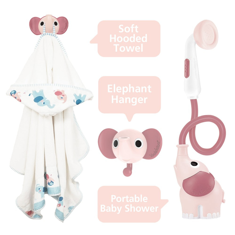 Yookidoo Elephant Baby Shower Bath Set - Pink YKD-40228