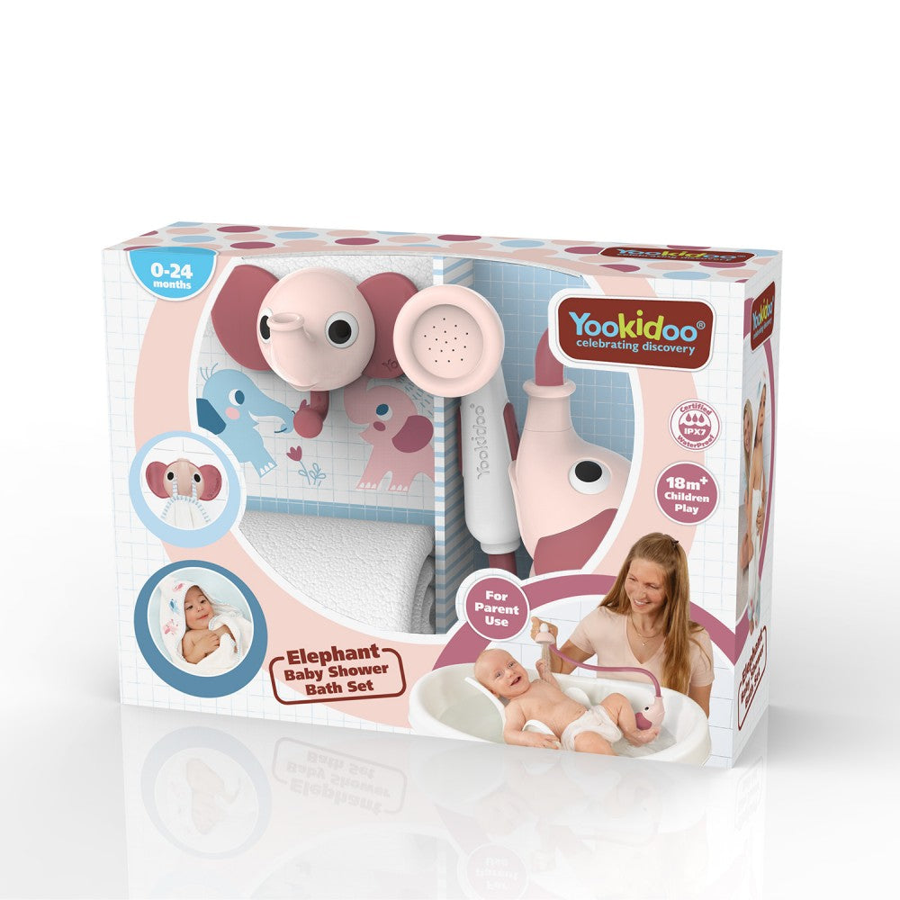 Yookidoo Elephant Baby Shower Bath Set - Pink YKD-40228