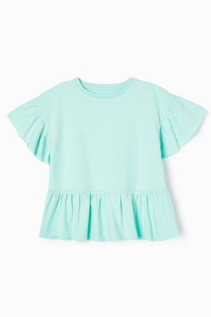 Ζippy Kids T-shirt βολάν για κορίτσια βεραμάν