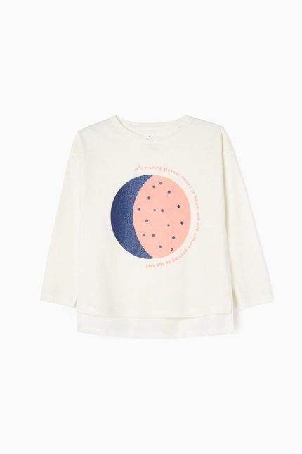 Zippy Kids μπλούζα Moon λευκό