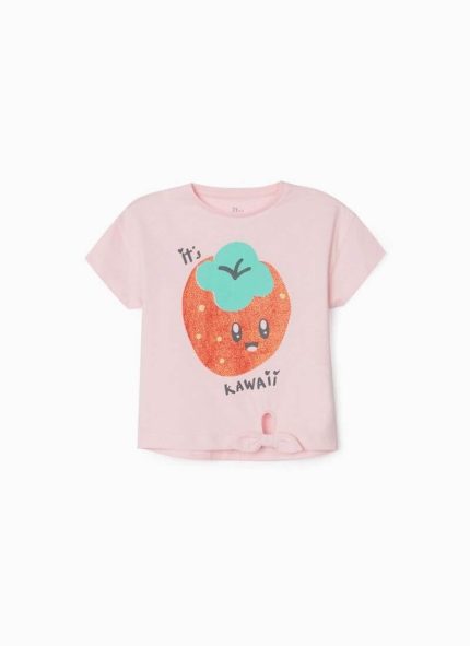 Ζippy Kids κοντομάνικο t-shirt φράουλα ροζ