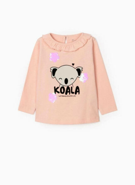 Zippy Kids μπλούζα bebe Koala παγιέτα ροζ