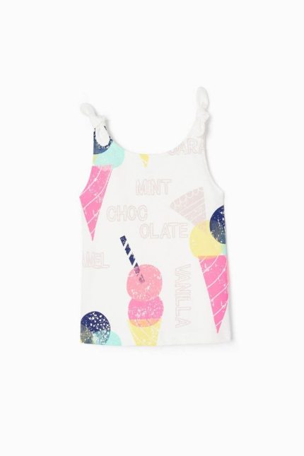 Ζippy Kids μπλουζάκι για κορίτσια ICE CREAMS λευκό