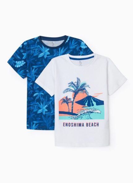 Ζippy Kids σετ δυο t-shirt αγόρι μπλε λευκό