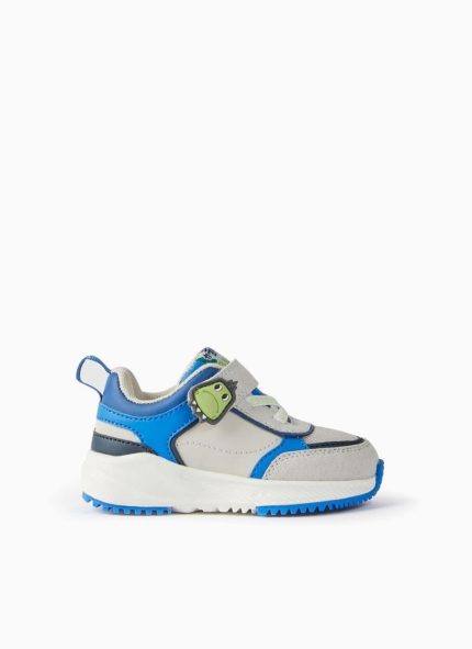 Zippy Kids sneakers δεινόσαυρος αγόρι baby μπλε γκρι