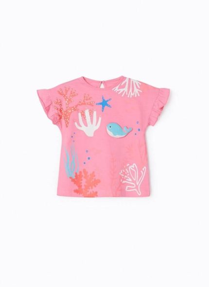 Zippy Kids t-shirt baby φάλαινα ροζ