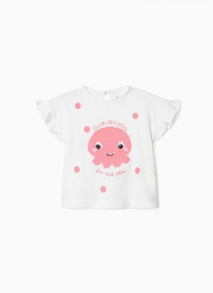 Zippy Kids t-shirt baby παγιέτα λευκό