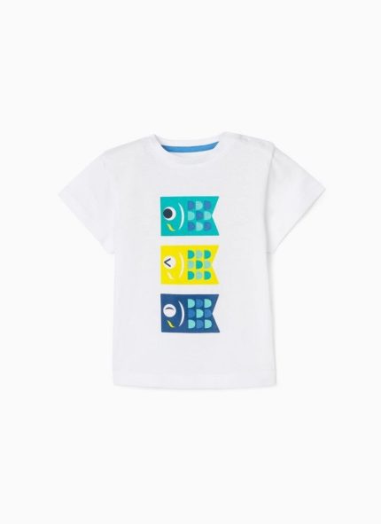 Zippy Kids t-shirt ψαράκια baby αγόρι λευκό