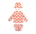 Zoocchini Σετ UV Μαγιώ Πάνα Bucket Καπέλο Μπλούζα Strawberry ZOO16014
