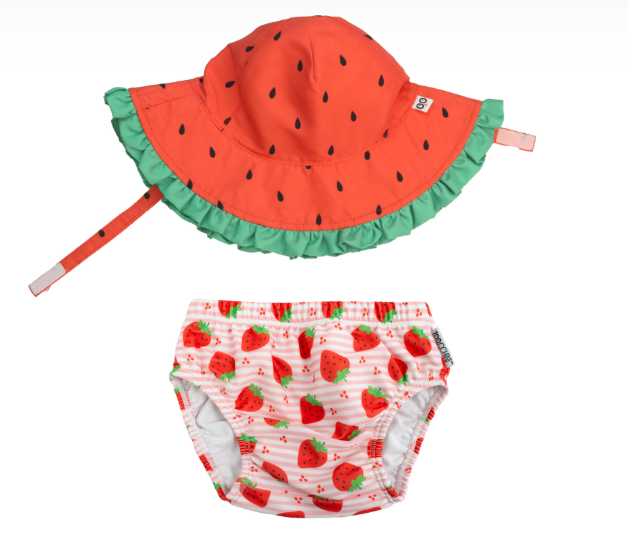 Zoocchini Σετ Μαγιό και Καπέλο UPF50+ Strawberry Delight ZOO12018