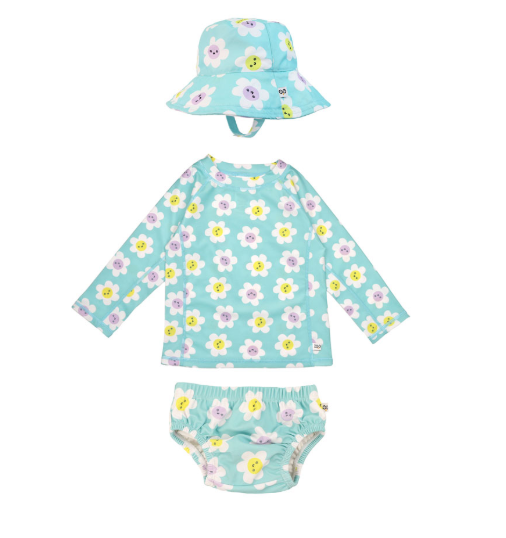 Zoocchini Σετ UV Μαγιώ Πάνα Bucket Καπέλο Μπλούζα Daisy ZOO16015