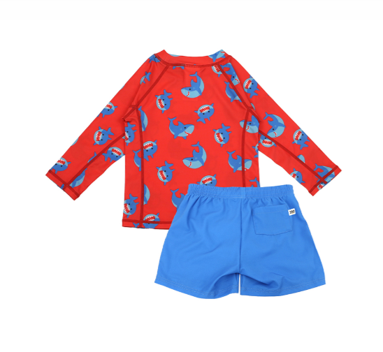 Zoocchini Σετ UV Μαγιώ Σορτς και Μπλούζα Shark ZOO16403