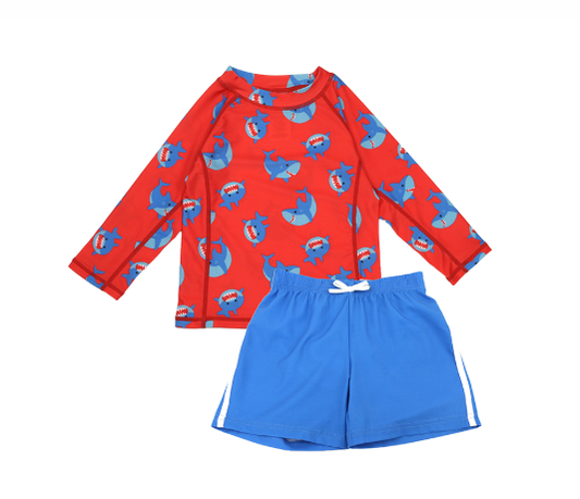 Zoocchini Σετ UV Μαγιώ Σορτς και Μπλούζα Shark ZOO16403
