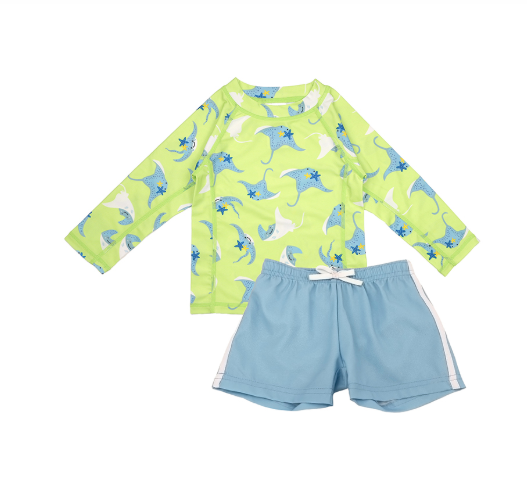 Zoocchini Σετ UV Μαγιώ Σορτς και Μπλούζα Stingray ZOO16401