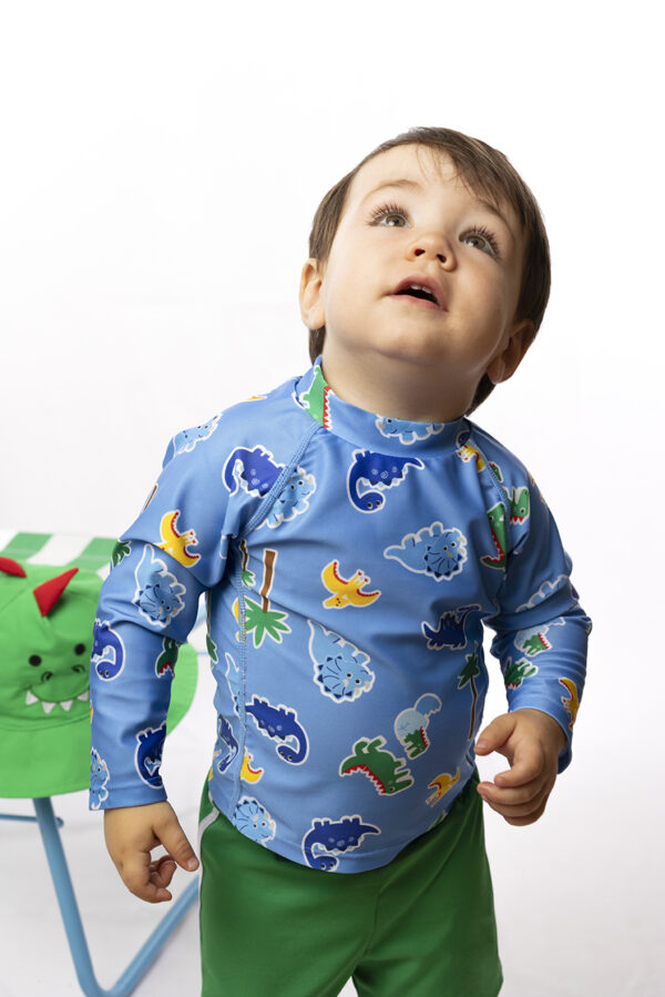 Zoocchini Σετ UV Μαγιώ Bucket Καπέλο Μπλούζα Devin the Dino &amp; Friends  ZOO16008