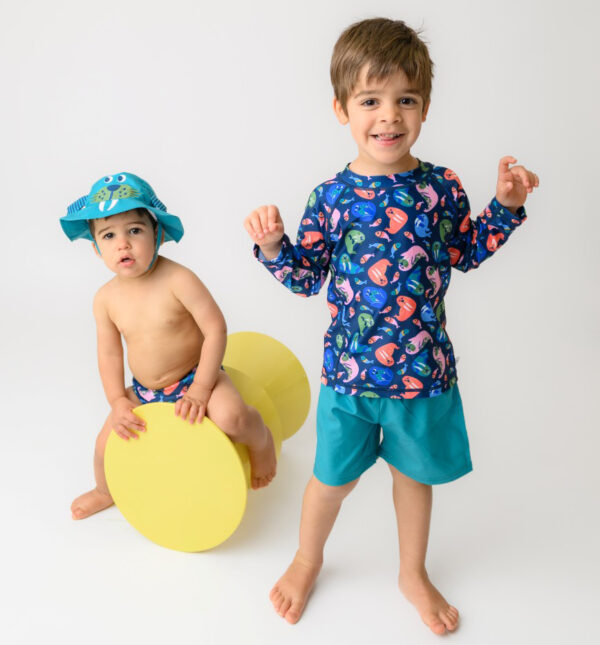 Zoocchini Σετ UV Μαγιώ Bucket Καπέλο Μπλούζα Walrus  ZOO16018